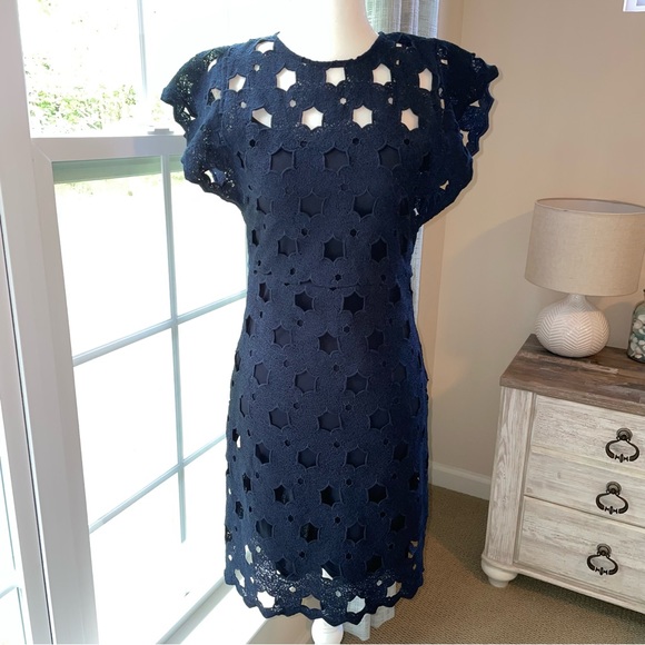 Aqua Dresses & Skirts - Aqua Eyelet Cutout Dress